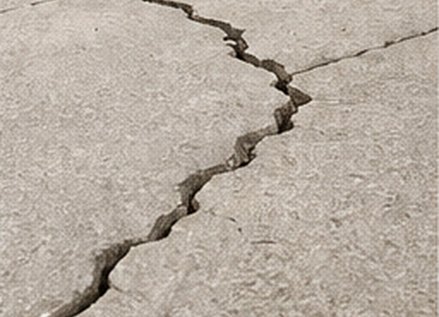 Concrete driveway crack in a residential driveway in Georgia